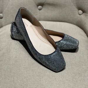 INC International Concepts Black Sparkle Flats